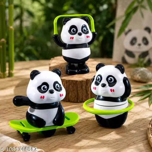 Cute Panda Action Toy Set – 3-Piece Moving Toy Collection