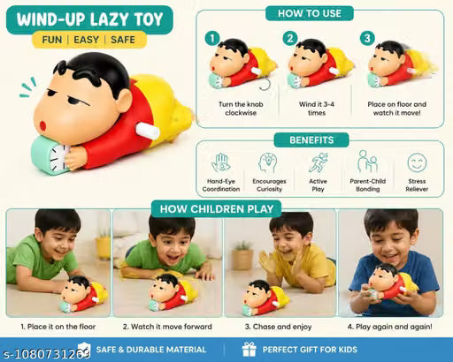 Wind-Up Lazy Cartoon Toy
