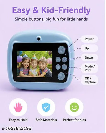 Instant Print Digital Camera with Thermal Printer, Photo Camera Toy for Children